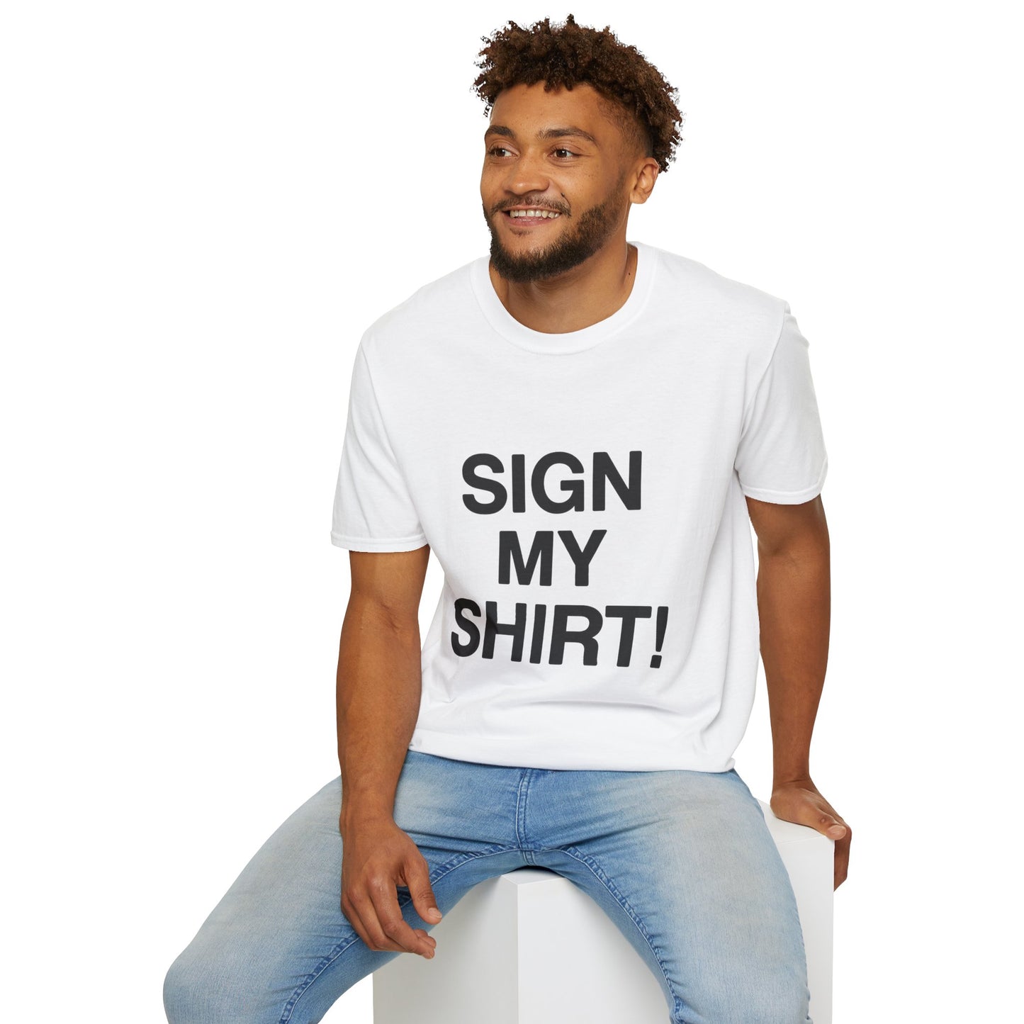 Unisex Softstyle T-Shirt - Customizable Sign My Shirt Design - Perfect for Events & Friends